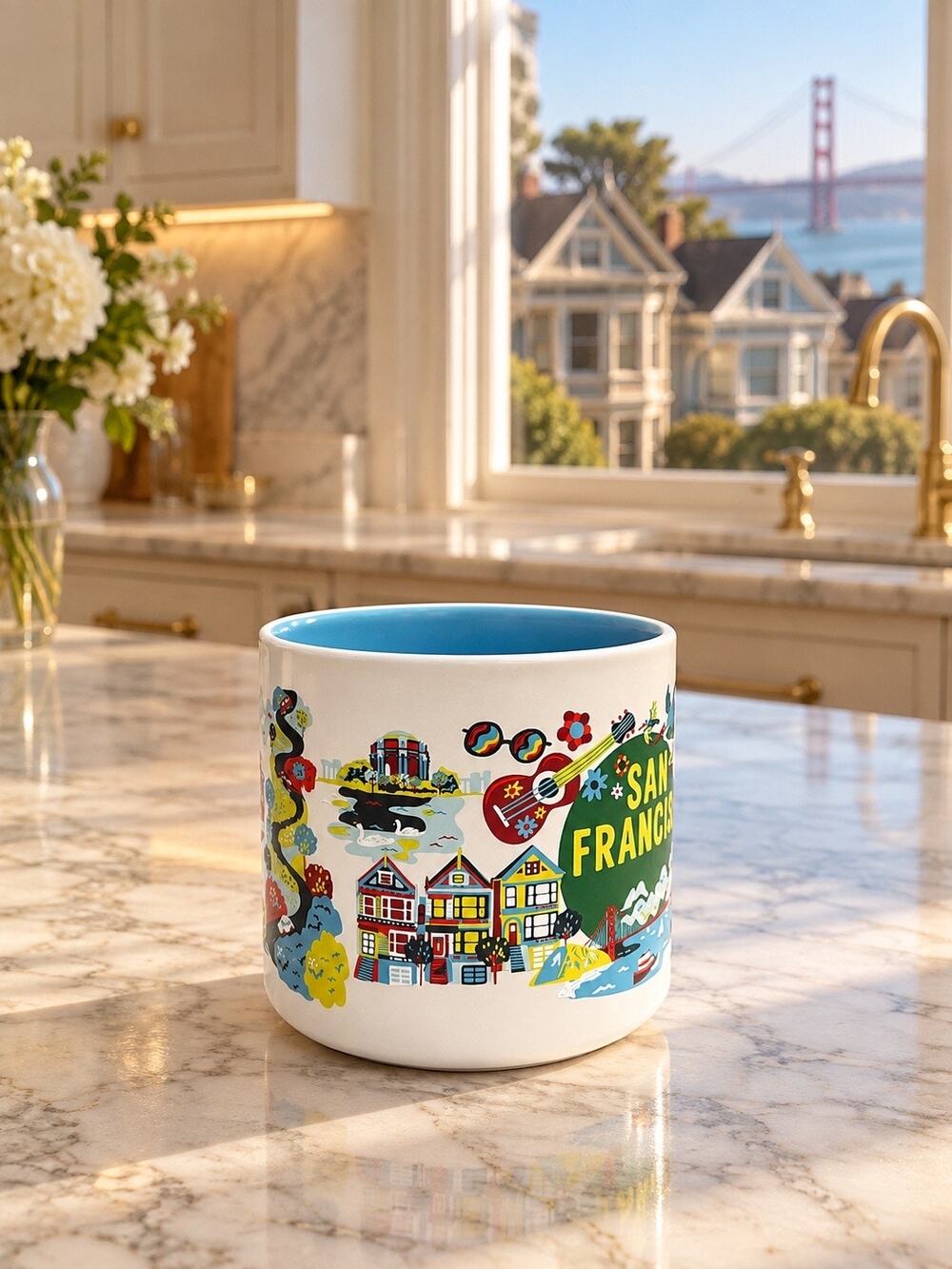 Starbucks Orange County Discovery Series Mug 14 oz Yellow Interior
